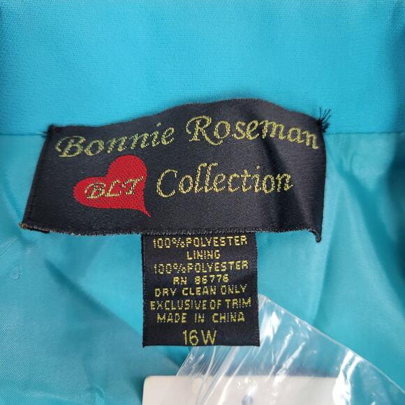 Bonnie Roseman collection 16 w blue long sleeve blazer - Picture 3 of 5